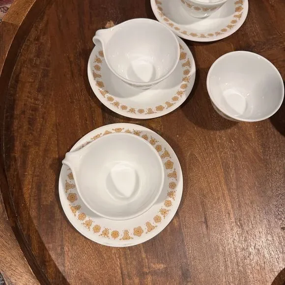 Vintage Pyrex Corelle Corning ware Gold Butterfly Tea Set 18 pieces Cottage Core